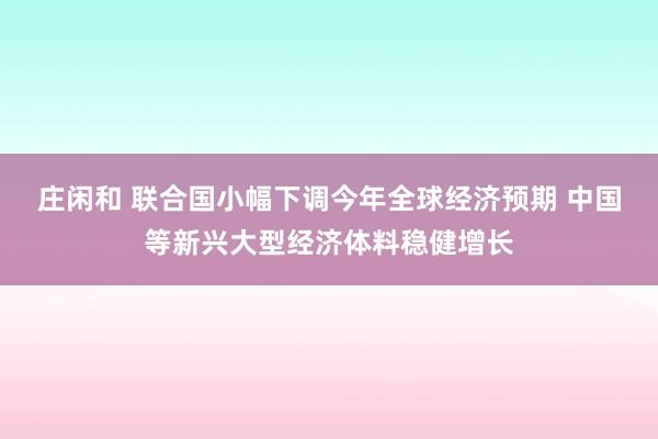 莊閑和 聯(lián)合國小幅下調(diào)今年全球經(jīng)濟預(yù)期 中國等新興大型經(jīng)濟體料穩(wěn)健增長